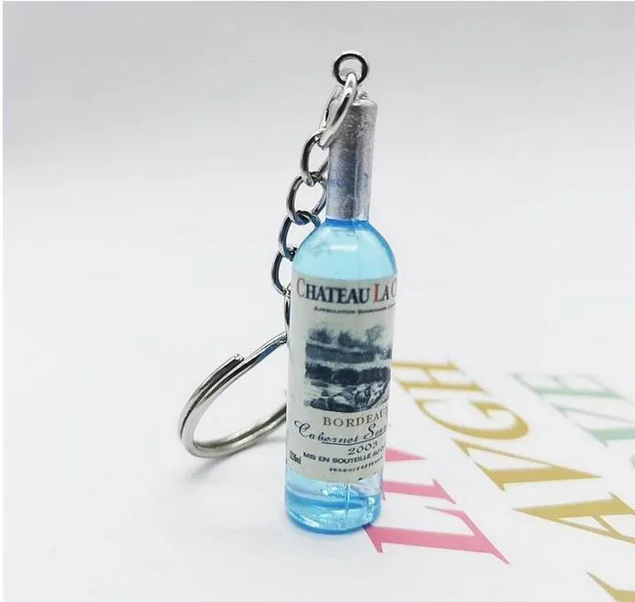 Creative wine bottle keychain pendant simulation bottles key chain bag ornament craft gift wholesale