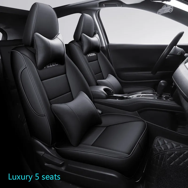 Housses de siège de voiture sur mesure pour Honda Vezel XRV HRV Automobiles Protection étanche coussin de siège accessoires de décoration intérieure ensemble complet - similicuir
