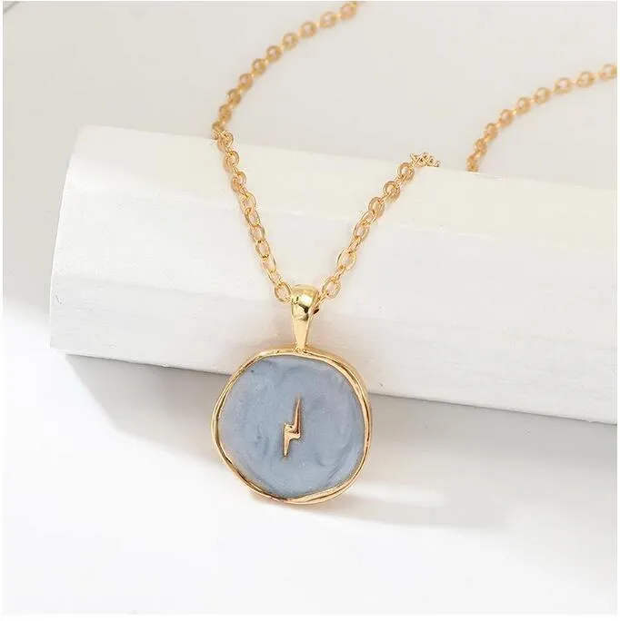 Stars Moon Lover Necklaces Fashion Europen Women Alloy Long Heart Round Pendant Necklace Jewelry For Valentine`s Day Christmas Gift