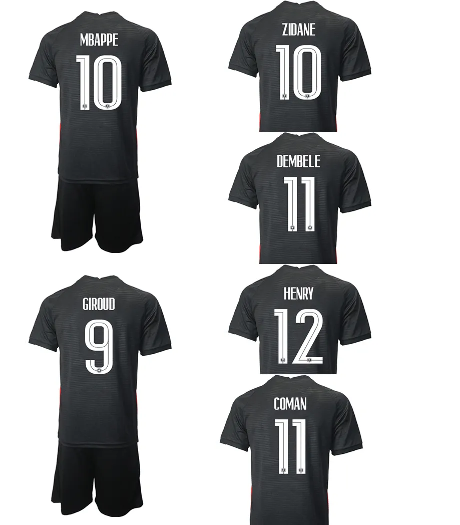 22-23 Set di maglie da calcio personalizzate con pantaloncini negozio online di stivali locali yakuda Dropshipping accettato 10 ZIDANE MBAPPE 11 DEMBELE 12 HENRY 11 COMAN 9 GIROUD football