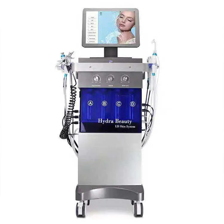 Kraftfull multifunktionell 10 i 1 FDA-godkänd hydro Jet Water Dermabrasion Machine Hydra Aqua Peel Beauty Equipment 2 års garanti