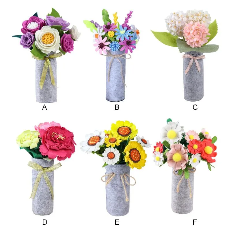 Fleurs décoratives couronnes bouquet en pot paquet de matériaux pour enfants bricolage artisanal artisanal artisanal