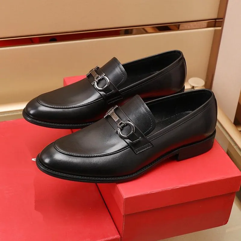 Top quality Dress Shoes fashion Men Black Genuine Leather Pointed Toe Mens Business Oxfords gentlemen travel walk casual comfort asdasdasdawsdasda
