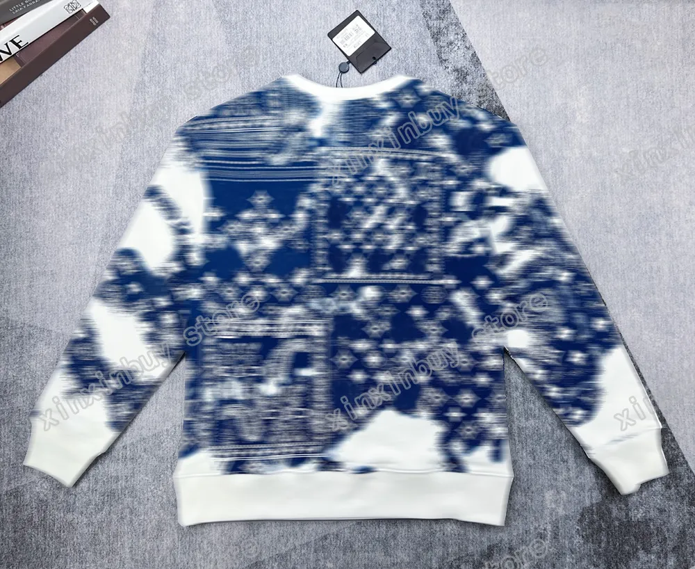 22ss Uomo Donna Designer Felpe Felpe con cappuccio tie dye blu lettera stampa casual alta qualità moda uomo bianco nero XS-XL