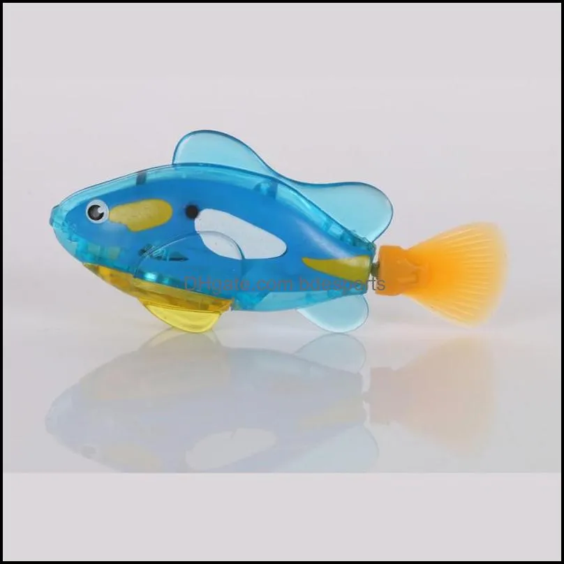 New Aquarium Decoration Fishing Plastic Toy Funny Swimming Robot Fish Electronic Lighting Battery Powered