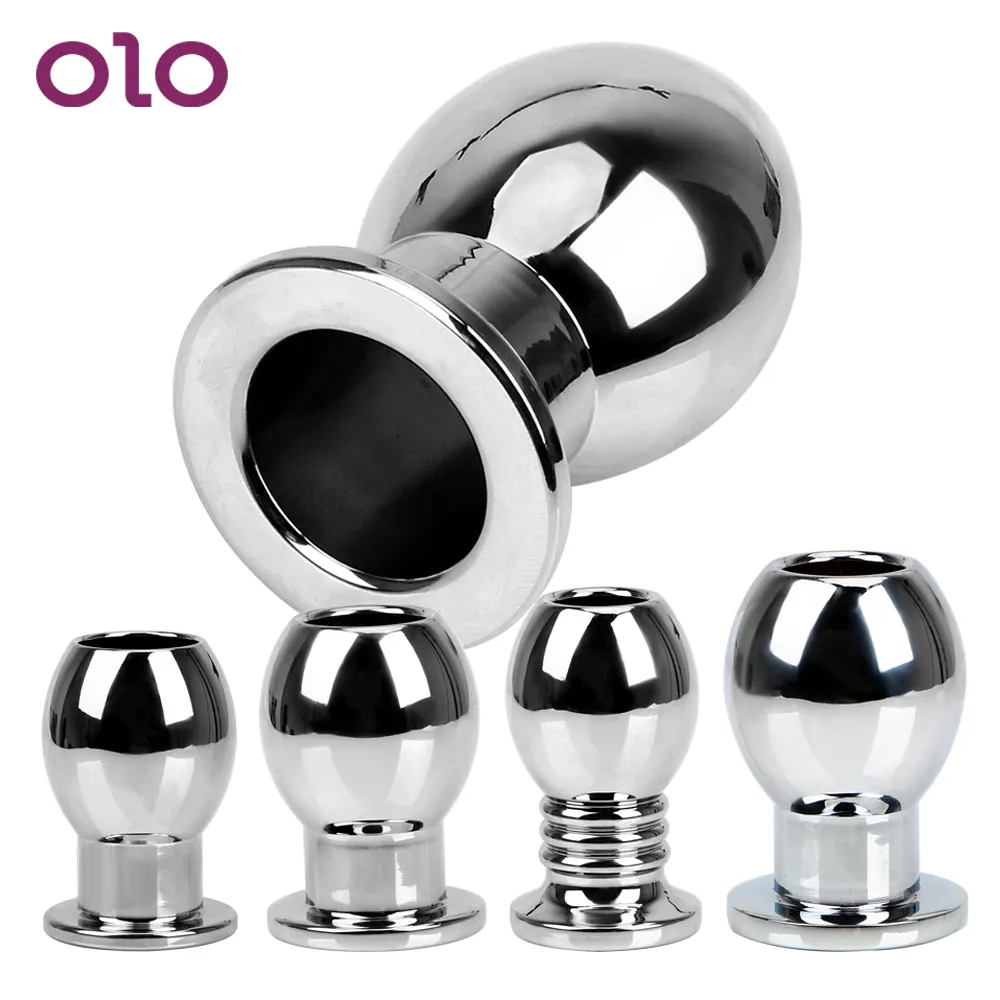 OLO – Plug Anal en métal pour lavement, dilatateur, fesses creuses, civière en acier inoxydable, jouets sexy pour femmes et hommes