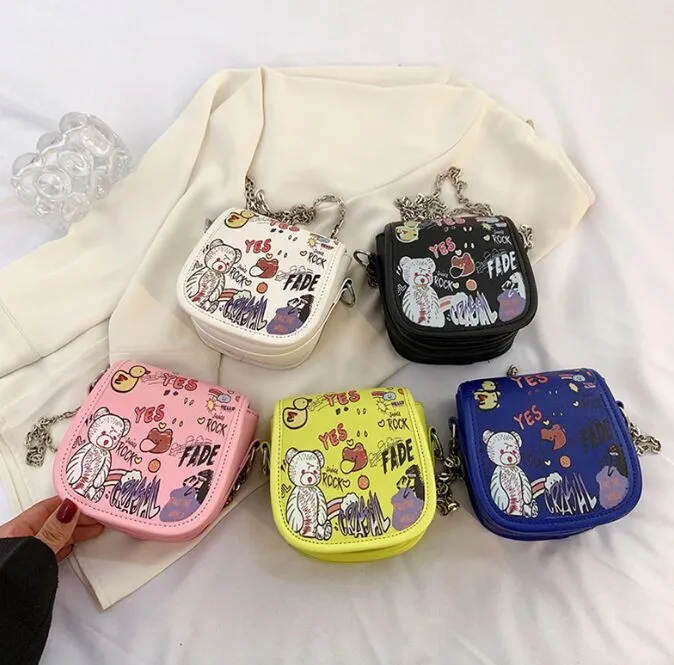 Cartoon children handbag cute mini saddle bag parent-child chain cross body bags lipstick purse factory price