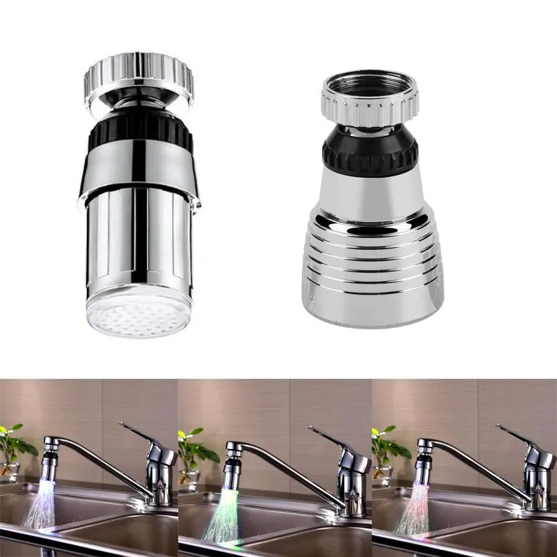 Strips LED Illuminated Faucet Light Degree Rotation Sensor Water Tap Kitchen Bathroom Colored Sprayer KitchenLED