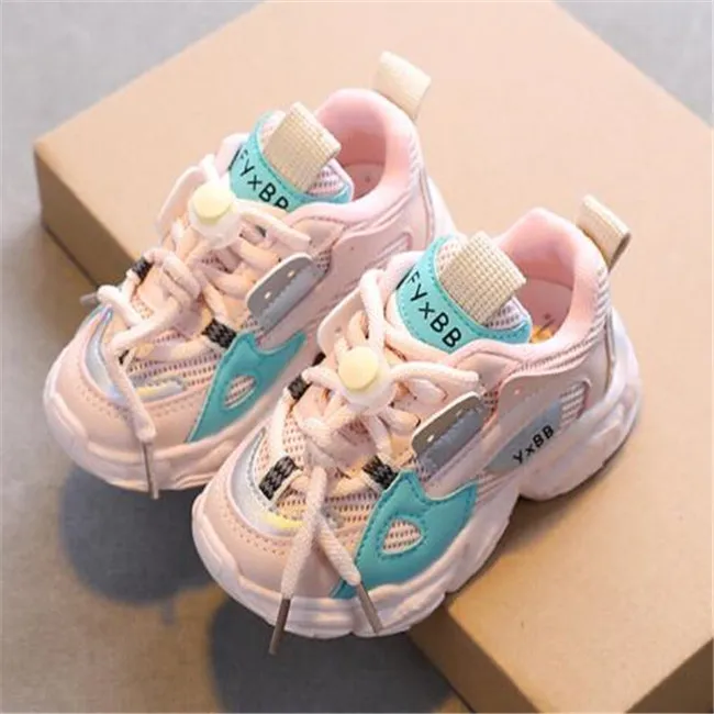 Mode baby första vandrare komfort icke-halkbarn skor småbarn flickor pojke sneakers andningsbara barn utomhus atletiska skor