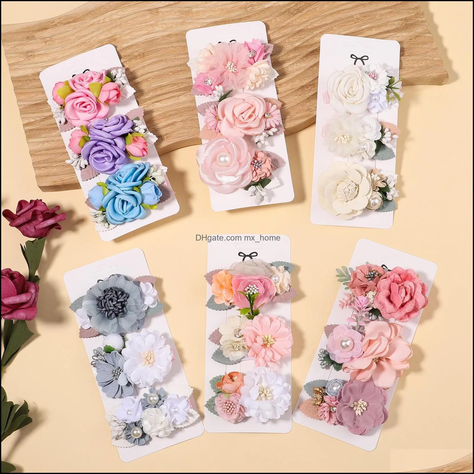 baby girls artificial flowers hairpin little fairy barrettes natural wind japanese hair accessories fashion boutique kids hairclip