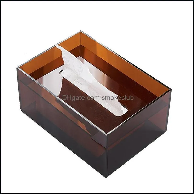 Tissue Boxes & Napkins Modern Acrylic Box Holder Napkin Dispenser Wipe Case Kitchen Storage Desktop Organizer Home