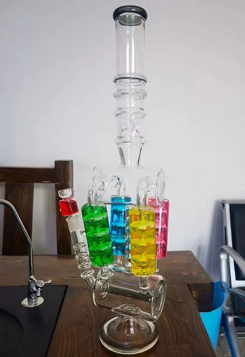 Vintage pulsar Nowy zamrażna cewka gliceryna Recycler Glass Bong Hookah Water Paling Rura może umieścić logo klienta przez DHL UPS CNE