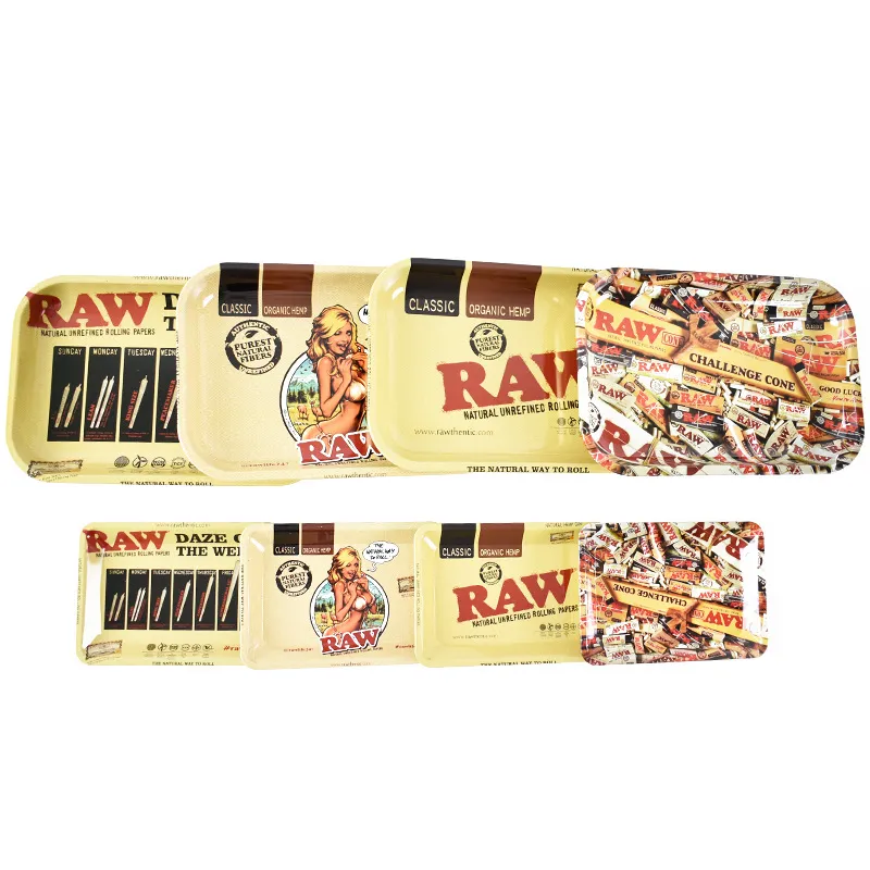 Multi -Rauchermetall Rolling Tablett Cartoon Tabakzinnplattenabdeckung für trockene Kräuterbetriebsschalen Aufbewahrungsplatten 18x12,5 cm