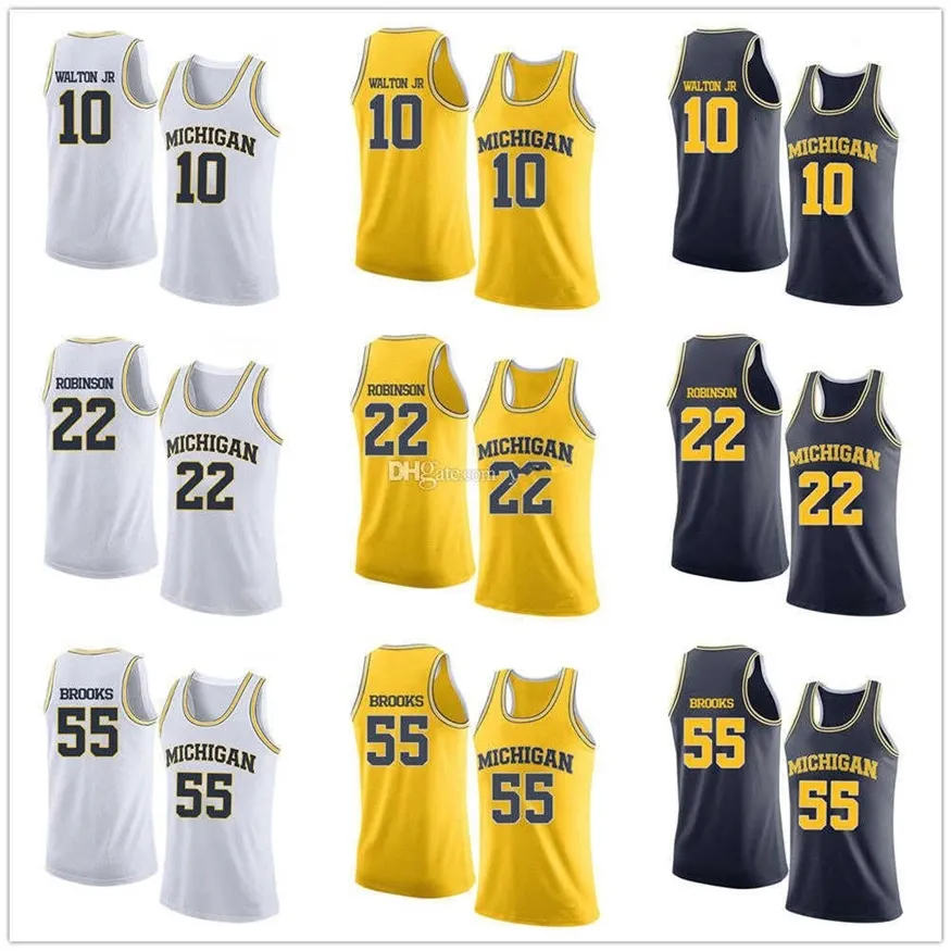 Nikivip Michigan Wolverines College #10 Derrick Walton Jr. Basketball Jerseys #22 Duncan Robinson #55 Eli Brooks Mens Stitched Custom Number Name