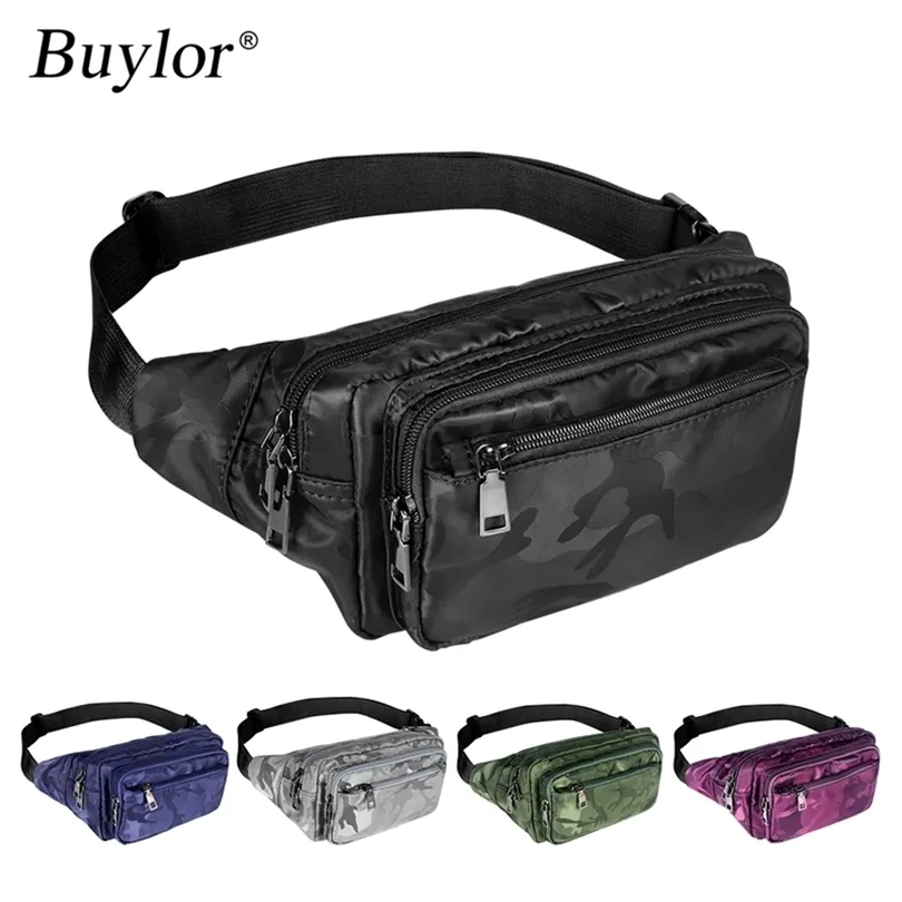 Buyor Belt Men Sports Hot Camouflage midja Fanny Pack Unisex Bum Bag Waterproof Phone Plånbok POUCH 201119