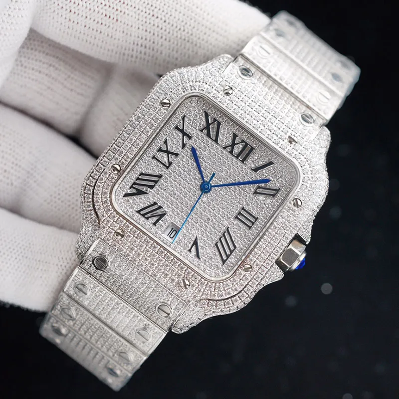 Дизайнерские часы с полными бриллиантами часы автоматические механические часы 40 мм с бриллиантовым стальным браслетом Swarovski Fashionwatch Fashion Business G29X P5QP