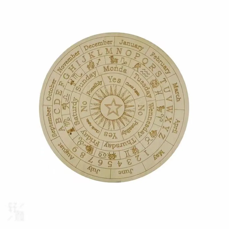 Daoco Planche de pendule étoilé en bois, canne à voeux, tableau de divination, rond, tableau de message métaphysique, sorcellerie, autel Wicca, débutant, approvisionnement en sorcellerie