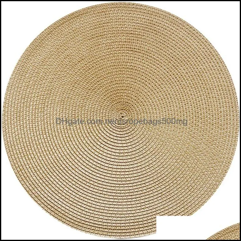 Manual Weave Placemat Plate Round Mat PP Insulation Pads Coaster Home Environment Protection Accessories 1 6hj K2