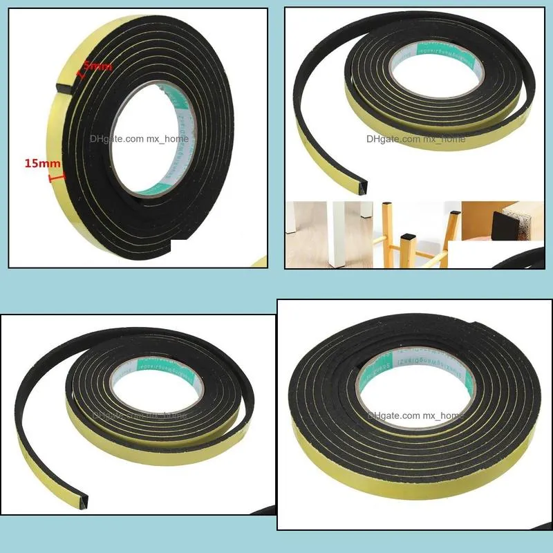 New Sealing Strips 3 Meter Other Building Supplies Window Door Foam Adhesive Draught Excluder Strip Tape Adhesives Rubber Weather Drop Deliv