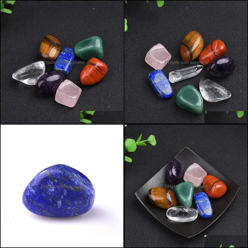 8pcs/Set Reiki Natural Stone Tumbled stone Irregular Polishing Rock Quartz Yoga Energy Bead For Chakra Healing Decoration