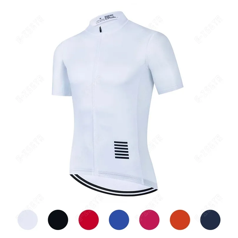 Men Cycling Jersey White Clothing Quick Dry Bicycle Short Sleeves MTB Mallot Ciclismo Enduro Shirts Bike Clothes Uniform 220614