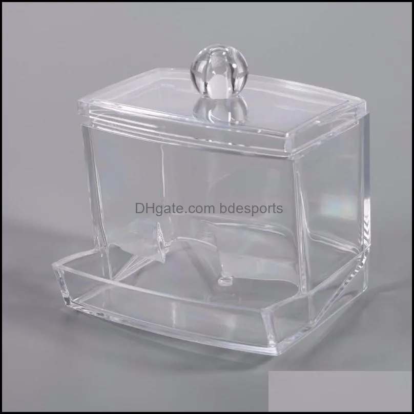 New Clear Acrylic Cotton Swab Organizer Stick Box Cosmetic Holder Makeup Storage