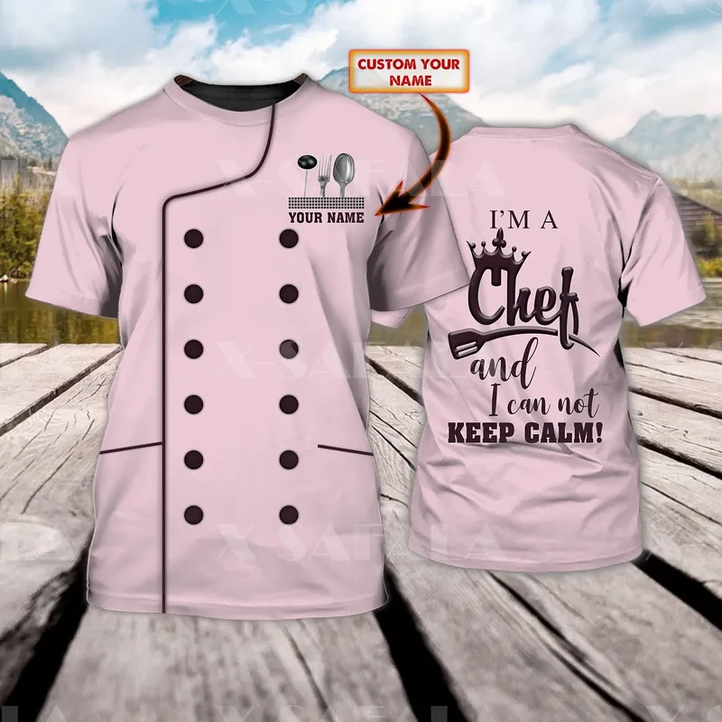 Nome personalizzato fai -da -te Master Chef Cucina in 3D Top top a top 3D Maglietta in fibra di latte di alta qualità Maglietta estiva rotonda uomo uomo femmina Casual Top 2 220704GX