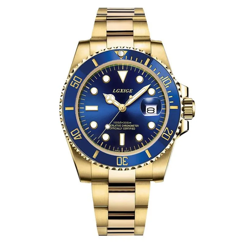 Zegarek podmorski rola złota zegarek męskie zegarki sportowe 40 mm kwarc wodoodporny 50m sportowy luksus