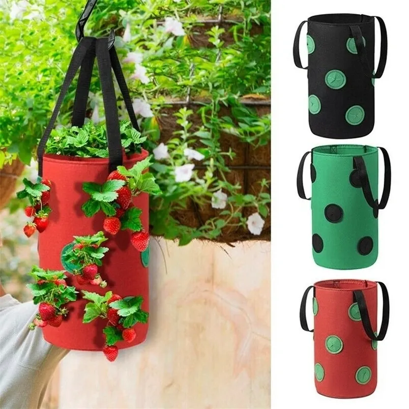 12 Hole Planter Bags For Growing Potato Outdoor Vertical Garden Hanging Vegetable Planting Grow Bag 220722