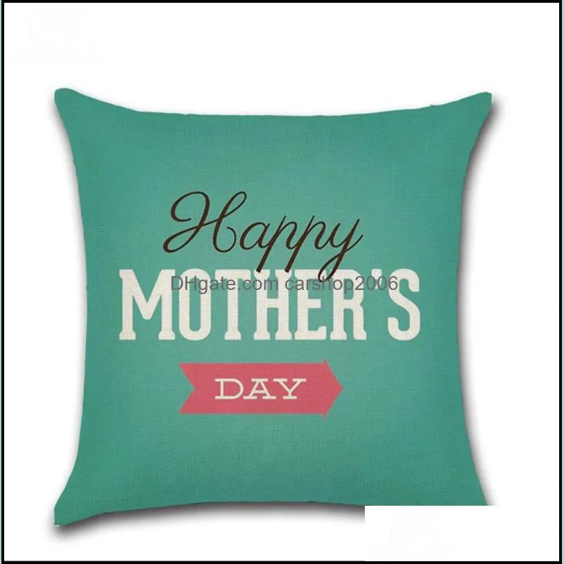 pillow case mother`s day decorative pillows cover linen sofa cushion covers with zipper closure home decor 18 designs wholesale