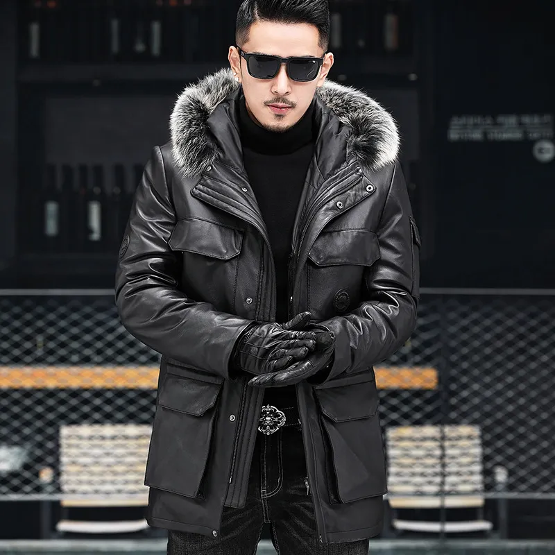 Winter Jacket Men Mid-length Thickened Warm Hooded Padded Jackets