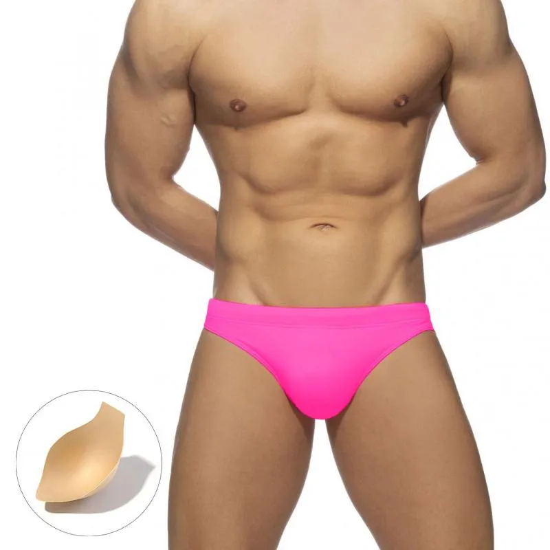 Underpants Men's Briefs Sponge Pad 3D Design Beach Sexy Enhancer Cup Men Penis Bulge Pouch Front Padded Push Up Underpant ProtectUnderpa