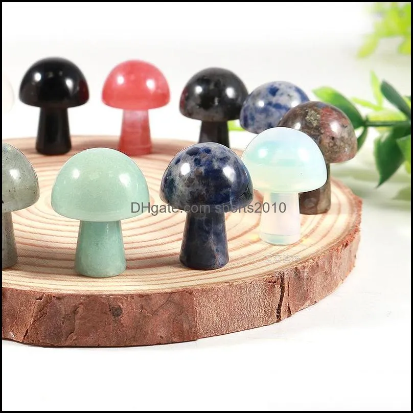 carved mushroom ornaments natural rose quartz turquoise stone naked stones hearts decoration hand handle pieces diy necklace accessories sports2010