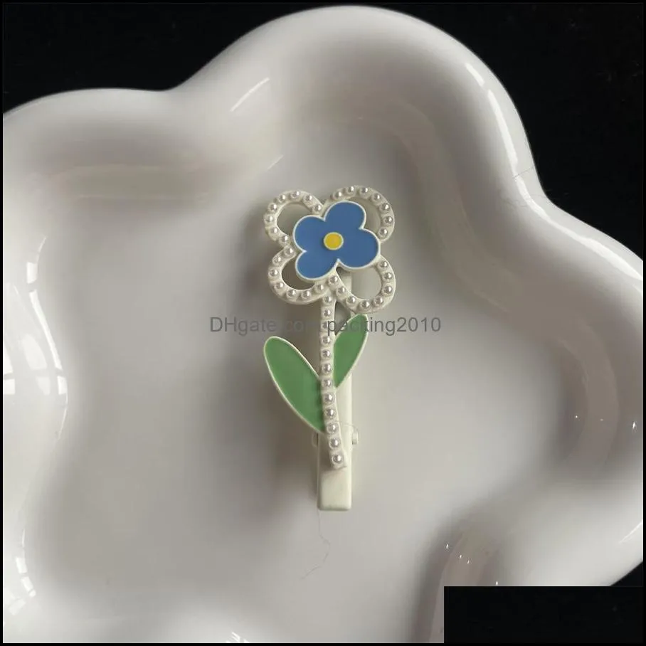 Party Favor Long pearl floret hairpin ins simple spring duck beak clip student Liu Haibin girl`s heart