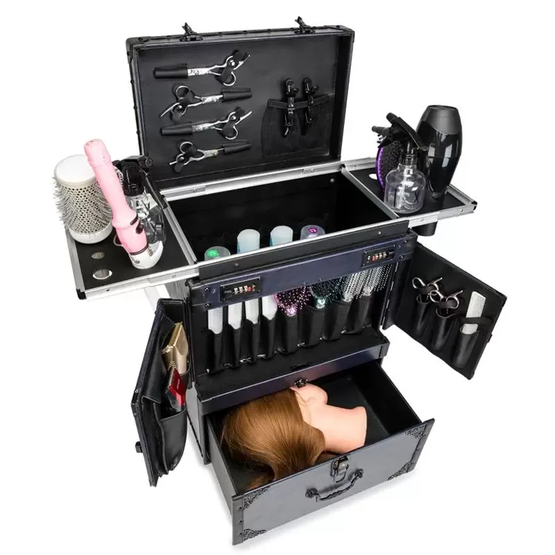 Koffers Kapper Toolbox Rolling Bagage Haarstylist Botniveau Werknemer Koffer Box Lade Clipper Professional Oil Head