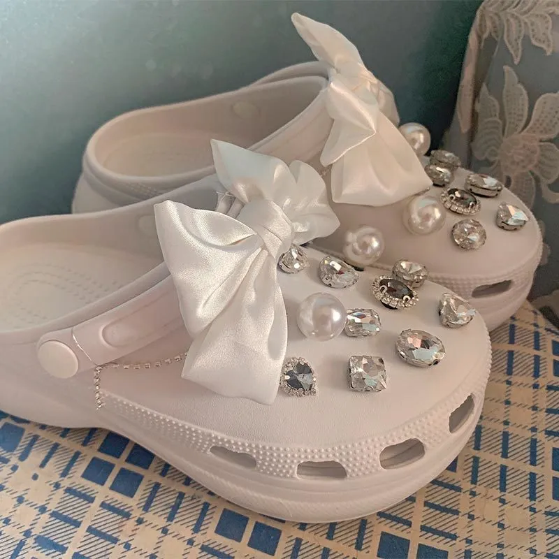 Encantos de zapatos de diseñador de lujo para Croc Vintage DIY zuecos decoración brillante estilo princesa accesorios para zapatos All-match 220721