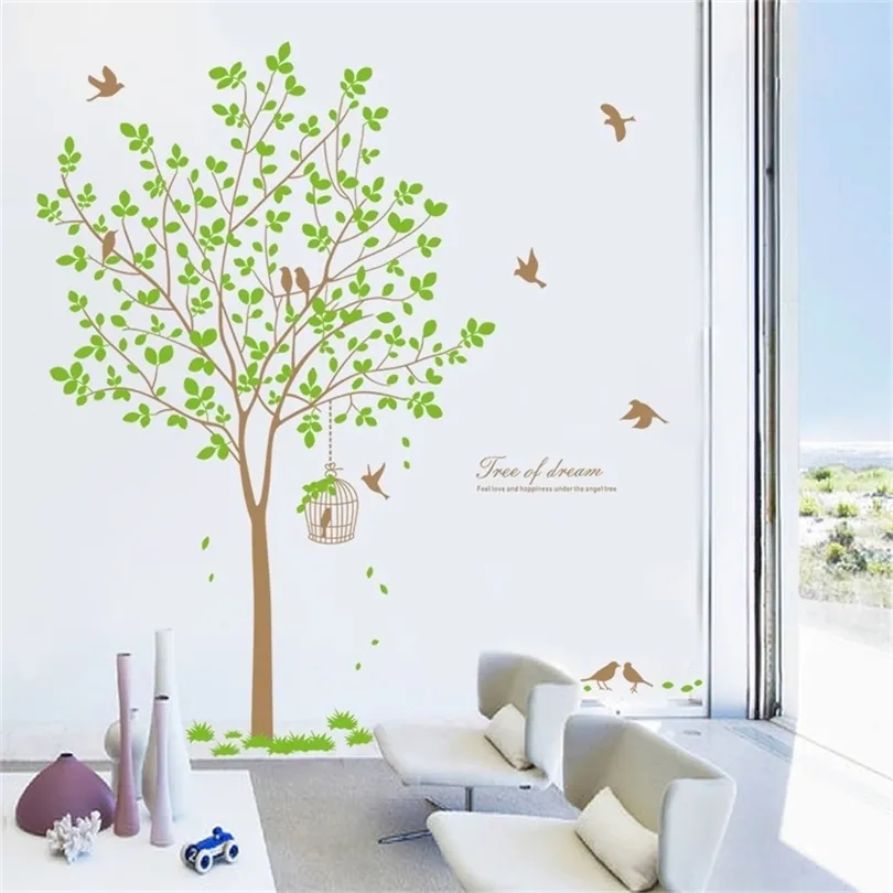 Grand arbre salon chambre fond décoration stickers muraux pour mur papier peint autocollant T200421