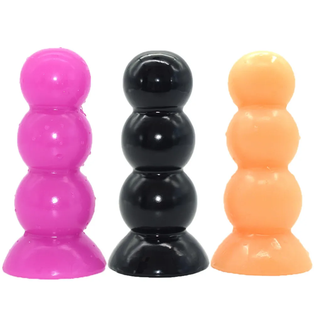 LUUK Butt Plug Zuig Massage Ballen Zwarte Dildo Kralen Anale sexy Speelgoed Flexibele Lul Vrouwen Mannen Nep Penis Anus Voor Winkel Schoonheidsartikelen