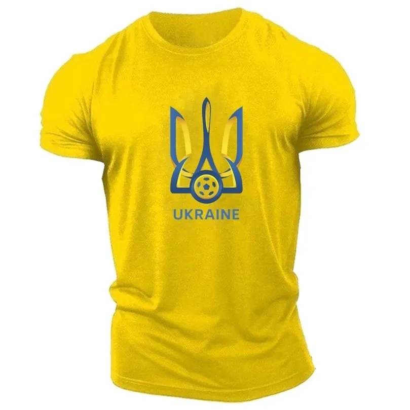 Camisa de Futebol Camisetas Ucrânia Camiseta Oversized T-shirt Homem T-shirt Homens Roupas Top Masculino Roupas de Lazer 220407