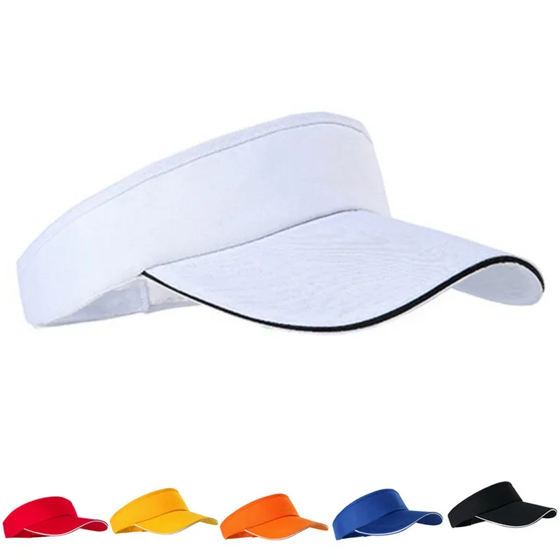Boné unissex vazio com viseira, chapéu protetor solar feminino, boné snapback de algodão ajustável para corrida, tênis de golfe, chapéus hcs153