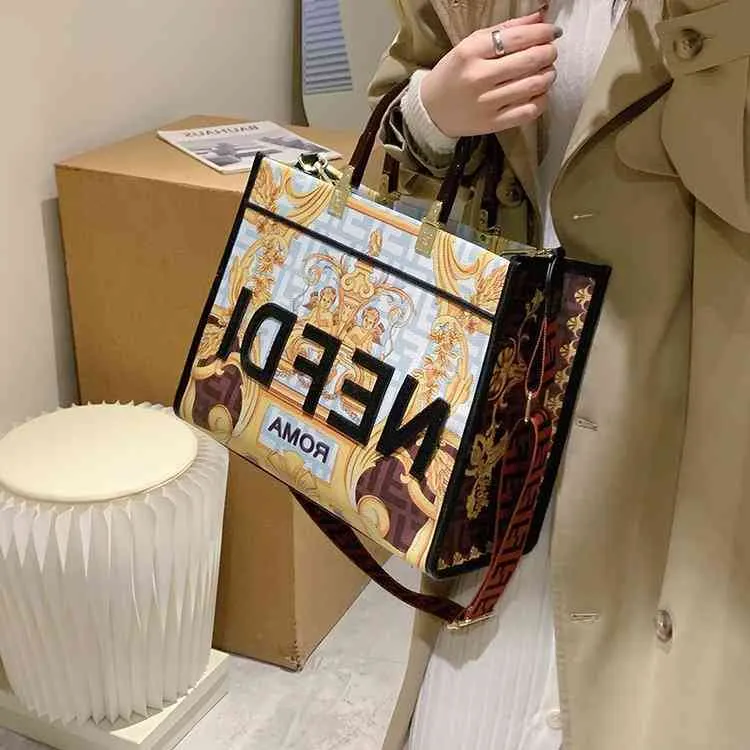 2022 Factory Wholesale New trend personalized graffiti large capacity Tote fashionable women's Single Shoulder Messenger Bag