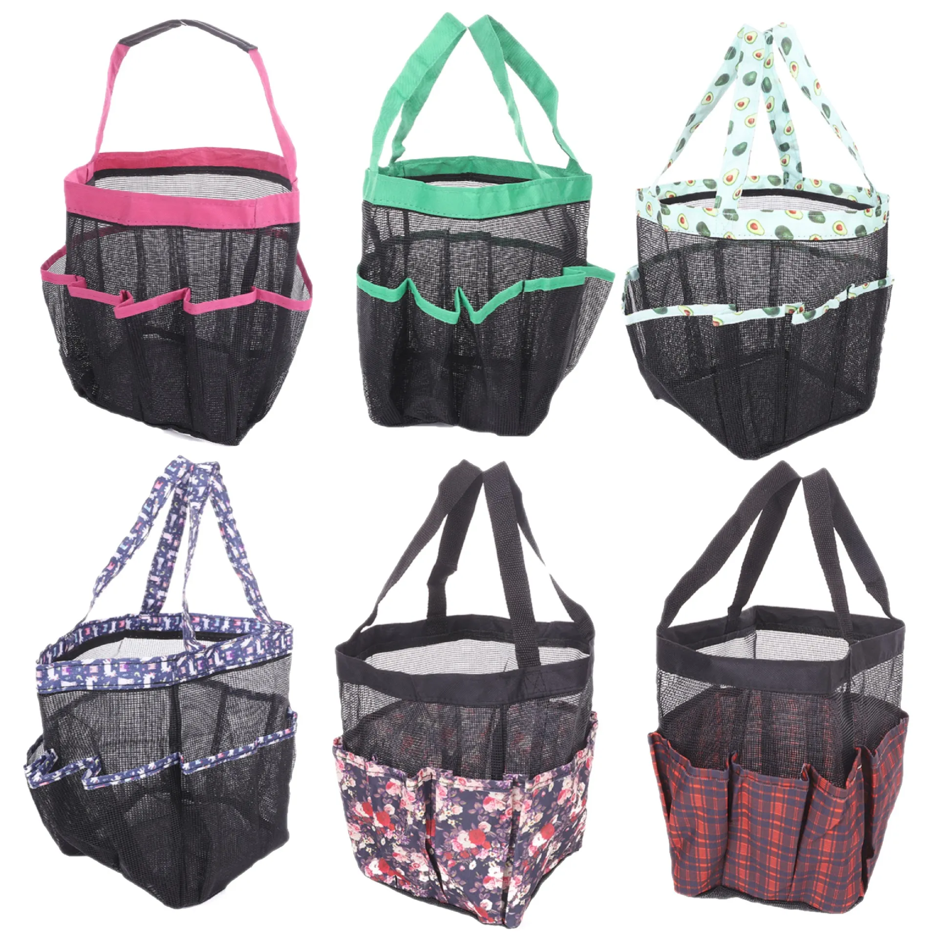 Sacs de plage de baignade Sac de bain de bain Travel Wash Gargle Rangement Sacs de rangement à sec Multi-fonction 8 poches Panier portable Organisateur imprimé B8182