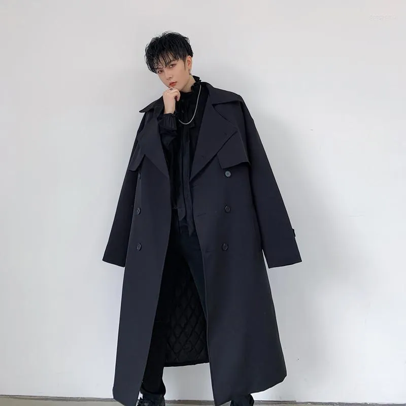 Heren Trench Coats Koreaanse chique herfst Casual Classic Wind Breakher Jackets Men Women Double Breasted Long Coat Dropmen's