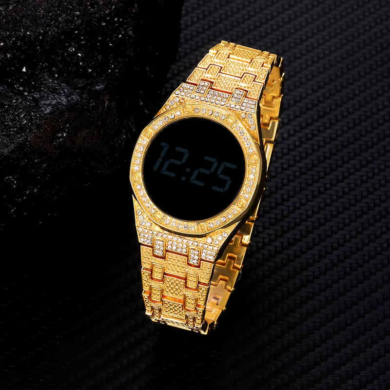 Hip Hop Iced Out Luxury Date Quartz Wrist With Micropave CZ For Male Men Jewelry Watch GiftR3ER