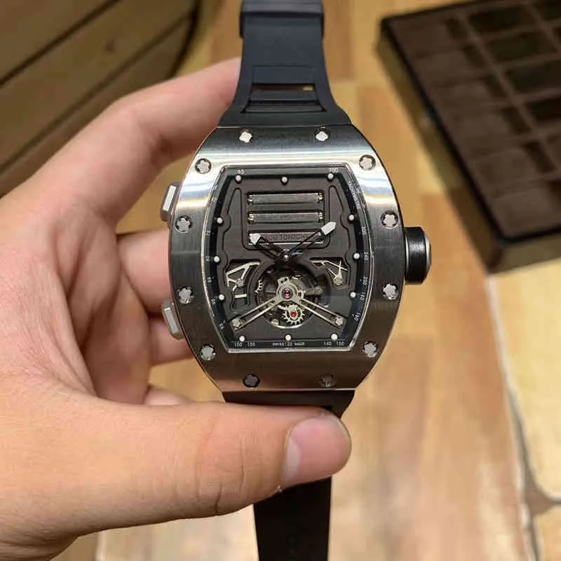 Watch data luksusowy zegarek mechaniczny Richa Milles Business REIRURE RM69 Automatyczna drobna stalowa obudowa Czarna Trend Trend Szwajcarski ruch