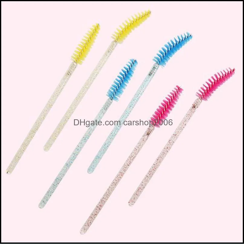 shiny eyelash brush disposable eyebrow brushes mascara wands applicator comb grafting beauty makeup tool lash curling wq328