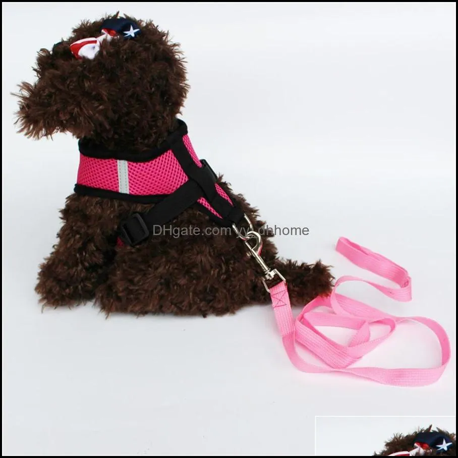 Dog Apparel Manufacturer`s spot small and portable breathable cat chest strap traction rope two-piece set wholesale