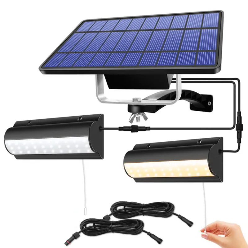 Solar LED-licht flexibele indoor outdoor trekkoordschakelaar Smart 3 meter Connectable kabel wandlamp voor kamer balkon patio