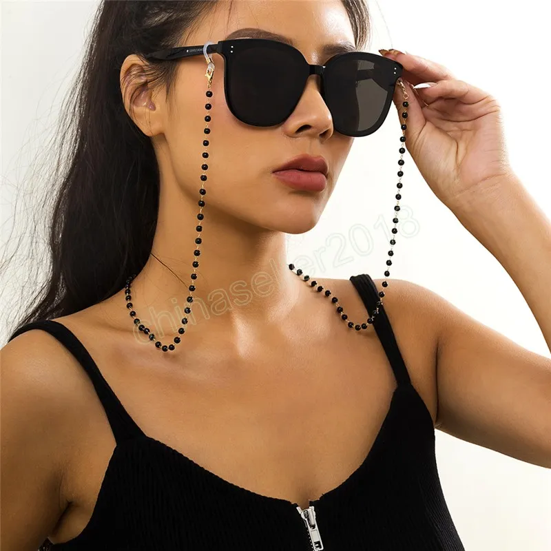 Mode Beaded Chain Glasögon Kedja Halsband för Kvinnor Vintage Solglasögon Hängar Strap Lanyards Eyewear Cord Smycken