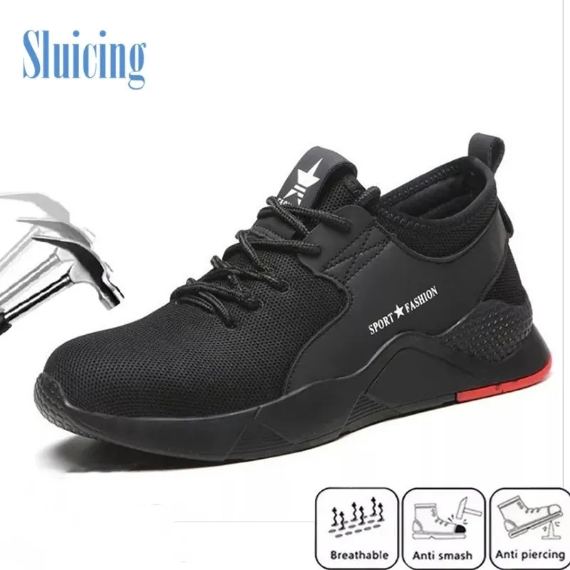 Veiligheidsschoenen Plus Maat 36 staal Toecap Men Women Work Safety Boots Fashion Super Light Sneakers Casual schoenen Y200915